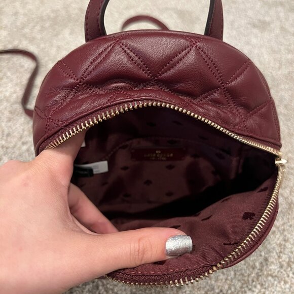 Kate Spade Natalia Mini Convertible Cherrywood Quilted Leather Cherry Red main image 6